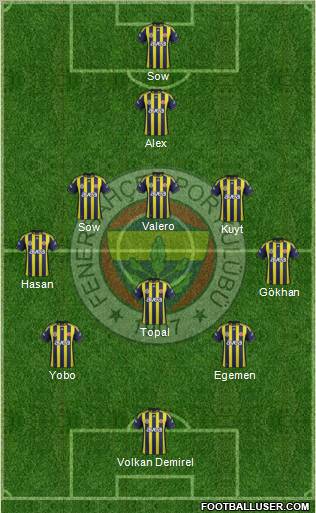 Fenerbahçe SK Formation 2012