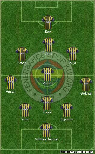Fenerbahçe SK Formation 2012