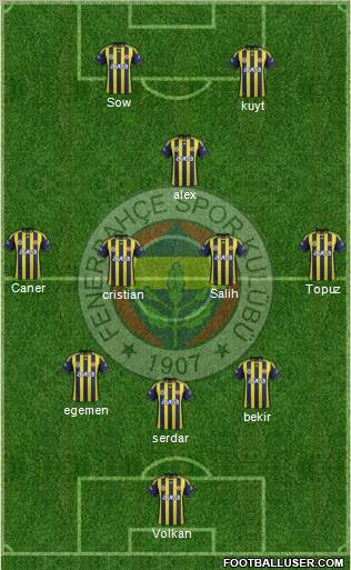 Fenerbahçe SK Formation 2012