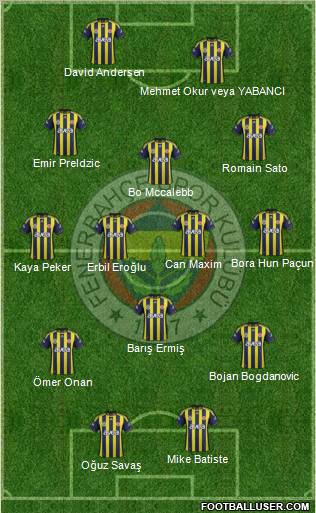 Fenerbahçe SK Formation 2012