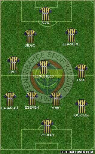 Fenerbahçe SK Formation 2012