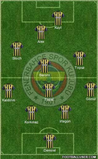 Fenerbahçe SK Formation 2012