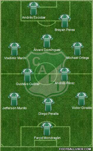 AC Deportivo Cali 3-5-2 football formation