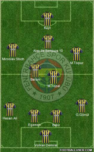Fenerbahçe SK Formation 2012