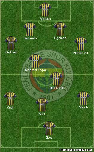 Fenerbahçe SK Formation 2012