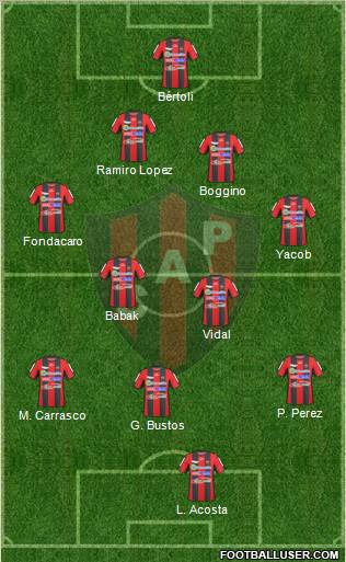 Patronato de Paraná 4-2-3-1 football formation