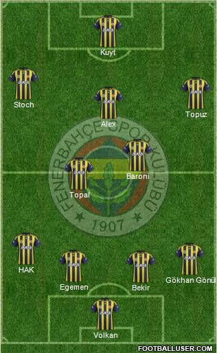 Fenerbahçe SK Formation 2012