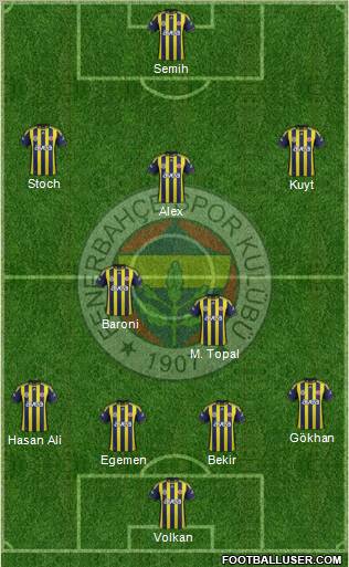 Fenerbahçe SK Formation 2012