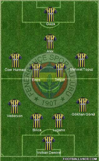 Fenerbahçe SK Formation 2012