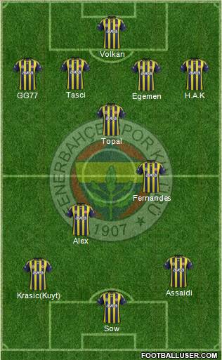 Fenerbahçe SK Formation 2012