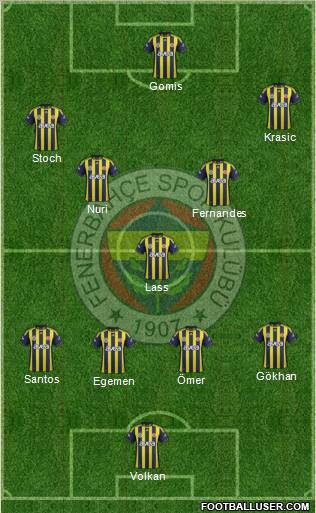Fenerbahçe SK Formation 2012