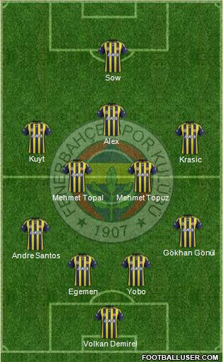 Fenerbahçe SK Formation 2012