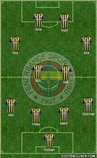 Fenerbahçe SK Formation 2012