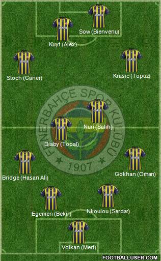 Fenerbahçe SK Formation 2012