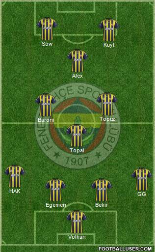 Fenerbahçe SK Formation 2012