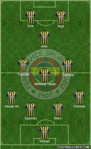 Fenerbahçe SK Formation 2012