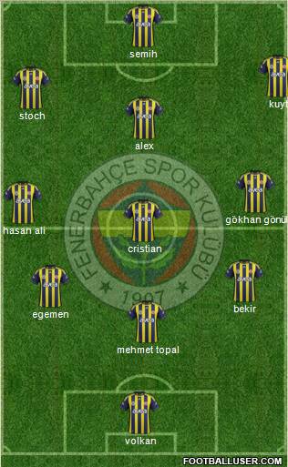 Fenerbahçe SK Formation 2012