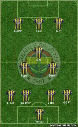 Fenerbahçe SK Formation 2012