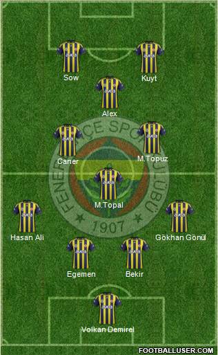 Fenerbahçe SK Formation 2012