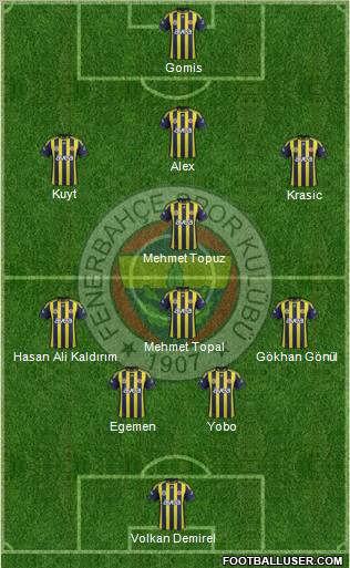 Fenerbahçe SK Formation 2012