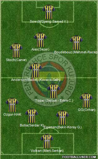 Fenerbahçe SK Formation 2012