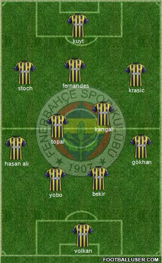 Fenerbahçe SK Formation 2012