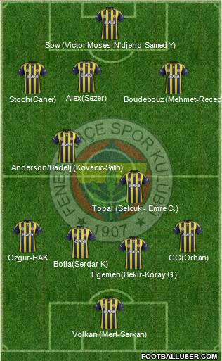 Fenerbahçe SK Formation 2012