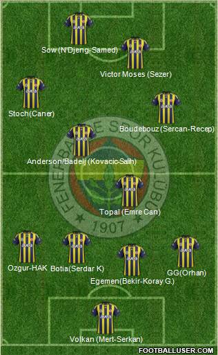 Fenerbahçe SK Formation 2012