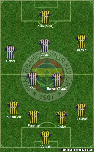 Fenerbahçe SK Formation 2012