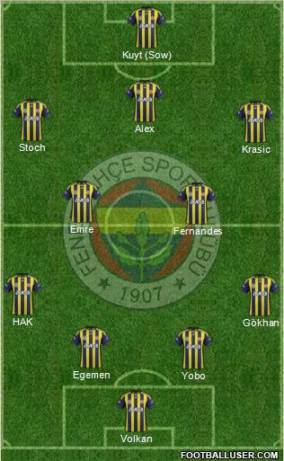 Fenerbahçe SK Formation 2012