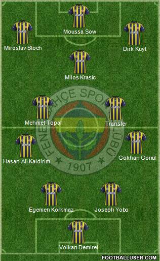 Fenerbahçe SK Formation 2012