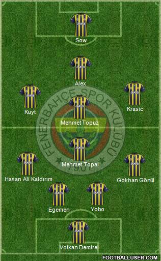 Fenerbahçe SK Formation 2012