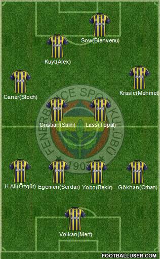 Fenerbahçe SK Formation 2012