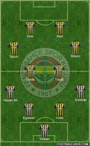 Fenerbahçe SK Formation 2012