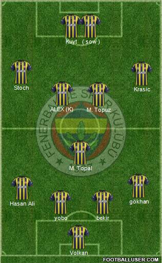 Fenerbahçe SK Formation 2012