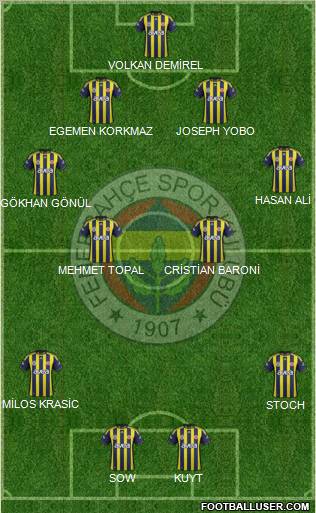 Fenerbahçe SK Formation 2012