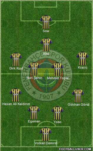 Fenerbahçe SK Formation 2012
