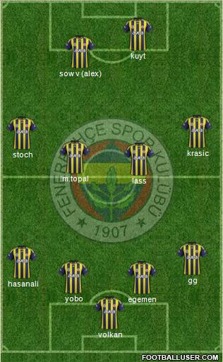 Fenerbahçe SK Formation 2012