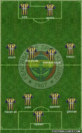 Fenerbahçe SK Formation 2012