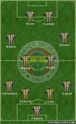 Fenerbahçe SK Formation 2012