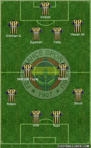 Fenerbahçe SK Formation 2012