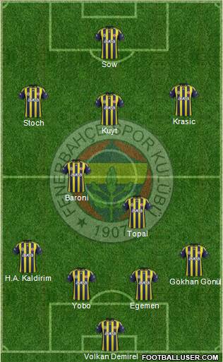 Fenerbahçe SK Formation 2012