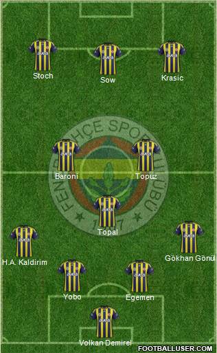 Fenerbahçe SK Formation 2012