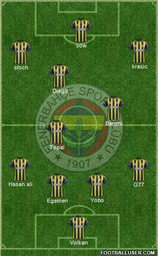 Fenerbahçe SK Formation 2012