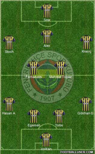 Fenerbahçe SK Formation 2012