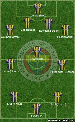 Fenerbahçe SK Formation 2012