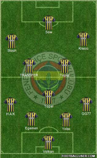 Fenerbahçe SK Formation 2012