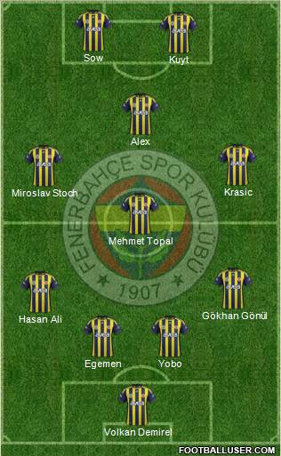 Fenerbahçe SK Formation 2012