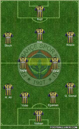 Fenerbahçe SK Formation 2012