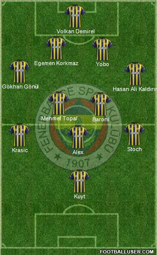 Fenerbahçe SK Formation 2012